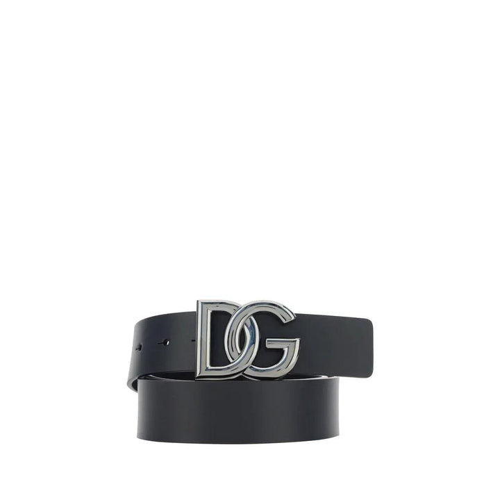 Dolce &amp; Gabbana Black Calf Leather Bos Taurus Regular Belt