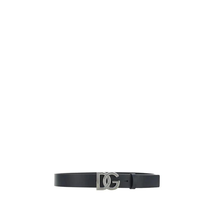 Dolce &amp; Gabbana Black Calf Leather Bos Taurus Regular Belt