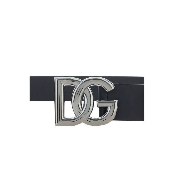 Dolce &amp; Gabbana Black Calf Leather Bos Taurus Regular Belt