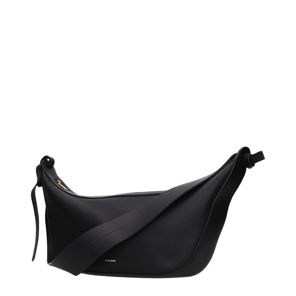 Jil Sander Sample Sale | Jil Sander Black Leather Shoulder Bag - | Designer outlet