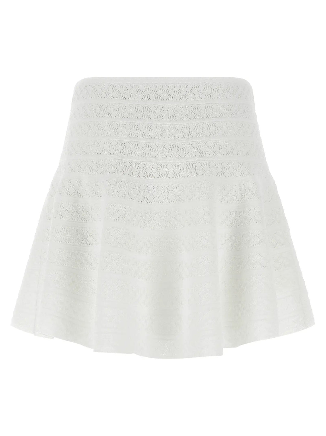 Self-Portrait White Viscose Long Skirt