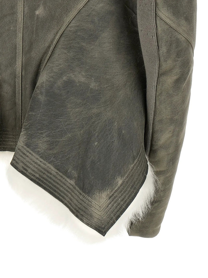 Rick Owens Sample Sale | Rick Owens Gray Lamb Fur Leather Jacket - | Designer outlet