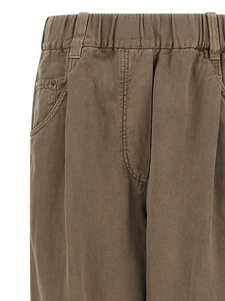 Brunello Cucinelli Sample Sale | Brunello Cucinelli Brown Cotton Casual Pants - | Designer outlet