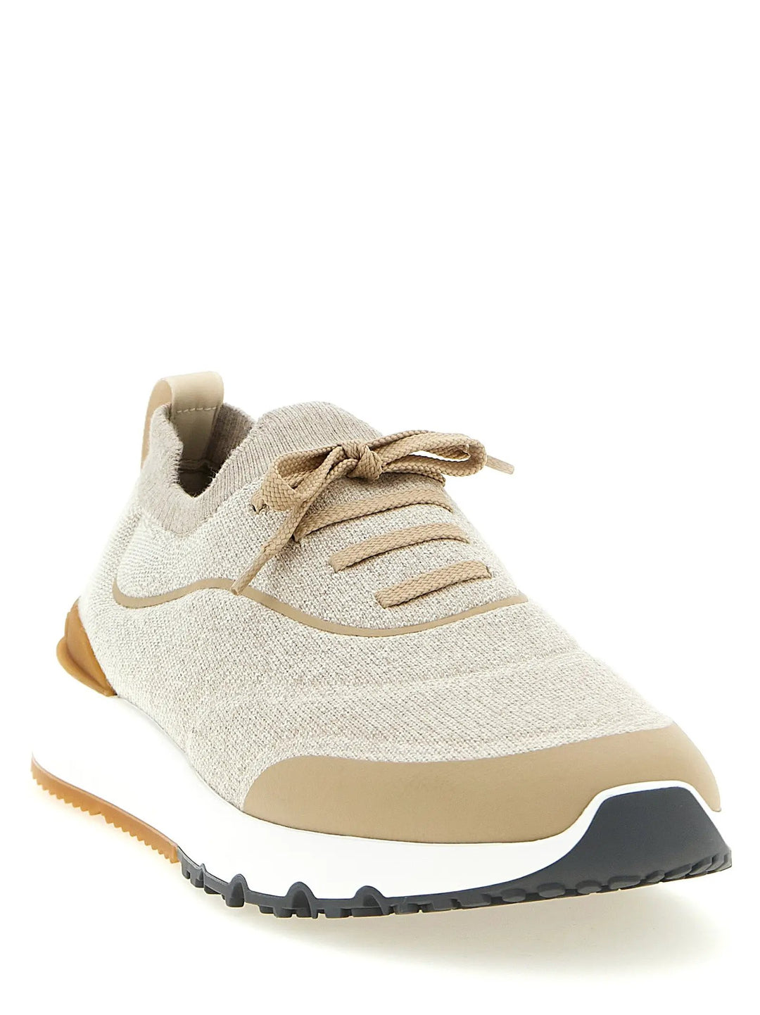 Brunello Cucinelli Sample Sale | Brunello Cucinelli Beige Cotton Athletic Sneakers - | Designer outlet