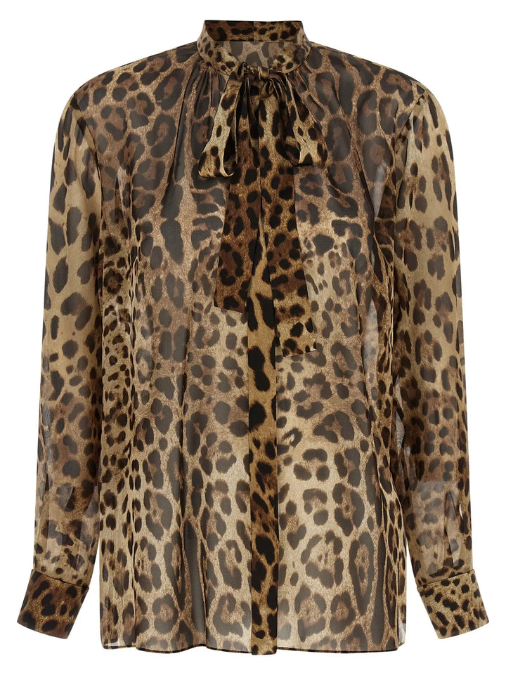 Dolce &amp; Gabbana Sample Sale | Dolce &amp; Gabbana Brown Silk Blouse - | Designer outlet