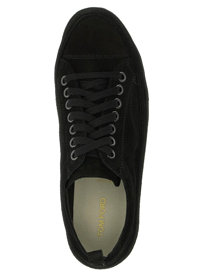 Tom Ford Sample Sale | Tom Ford Black Leather Low Top Sneakers - | Designer outlet