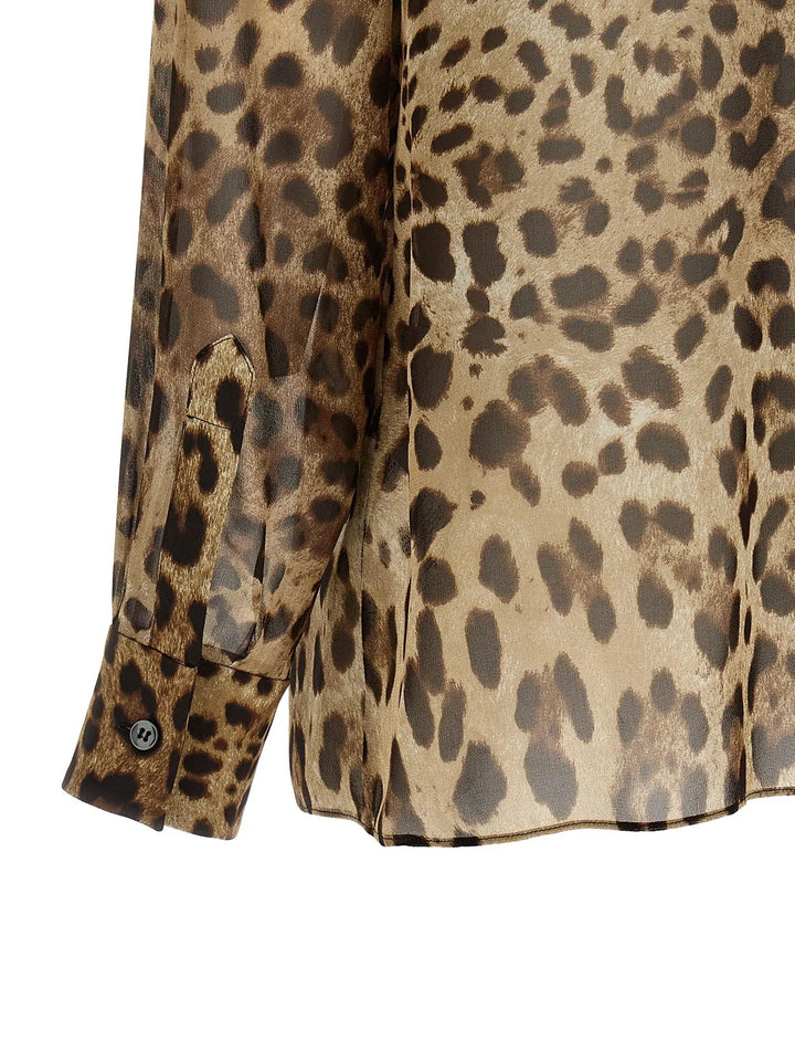 Dolce &amp; Gabbana Sample Sale | Dolce &amp; Gabbana Brown Silk Blouse - | Designer outlet