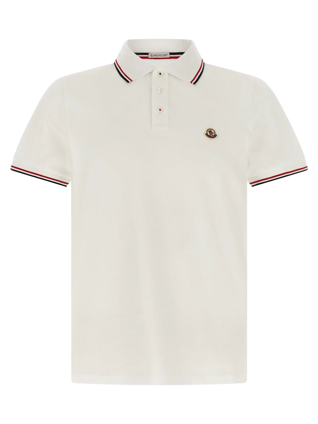 Moncler Sample Sale | Moncler White Cotton Polo Shirt - | Designer outlet