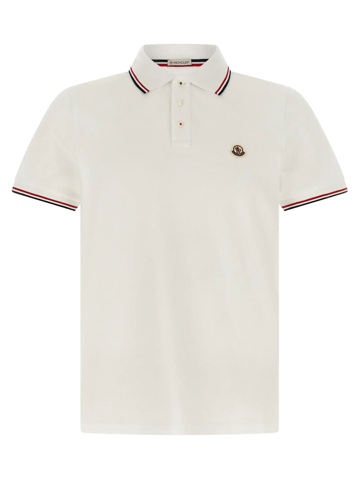 Moncler Sample Sale | Moncler White Cotton Polo Shirt - | Designer outlet