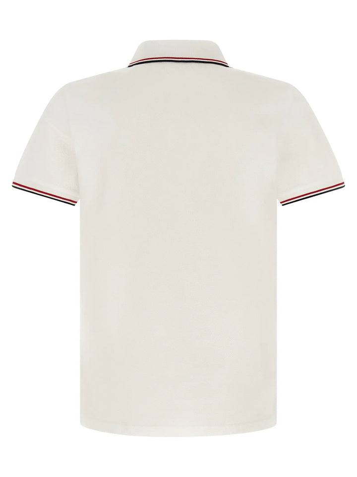 Moncler Sample Sale | Moncler White Cotton Polo Shirt - | Designer outlet