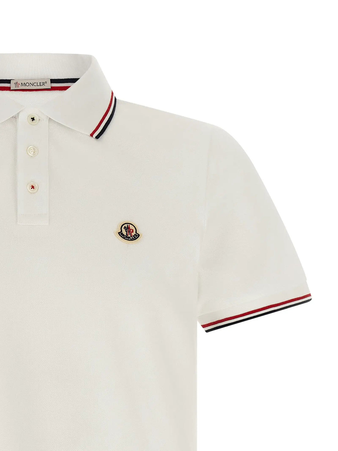 Moncler Sample Sale | Moncler White Cotton Polo Shirt - | Designer outlet