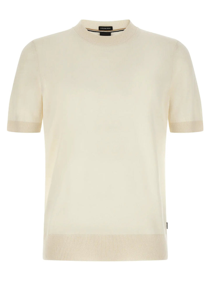 Hugo Boss Sample Sale | Hugo Boss White Virgin Wool T-Shirt - | Designer outlet