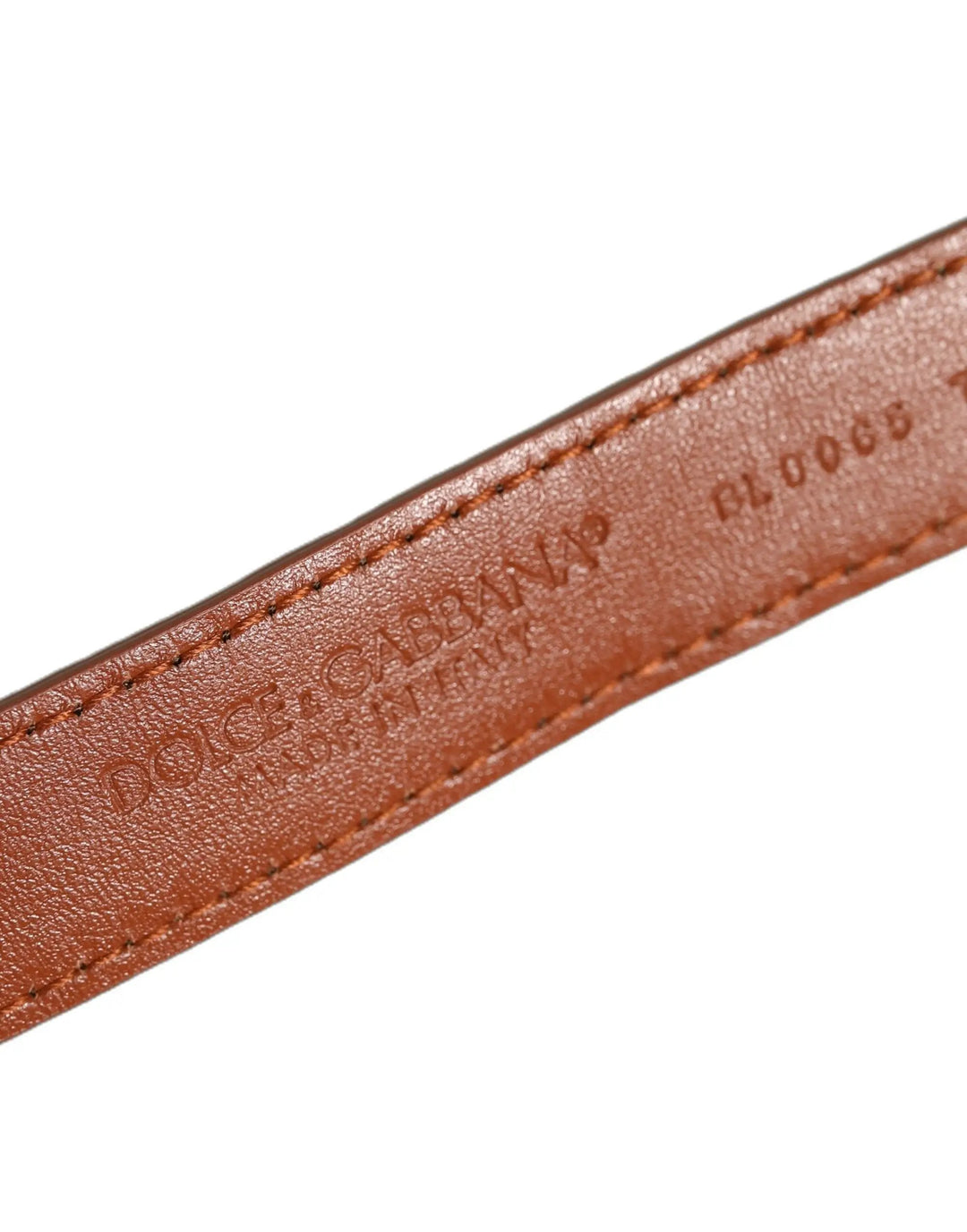 Dolce &amp; Gabbana Sample Sale | Dolce &amp; Gabbana Brown Textured Leather Gold Buckle Belt Strap Bracelet - | Designer outlet