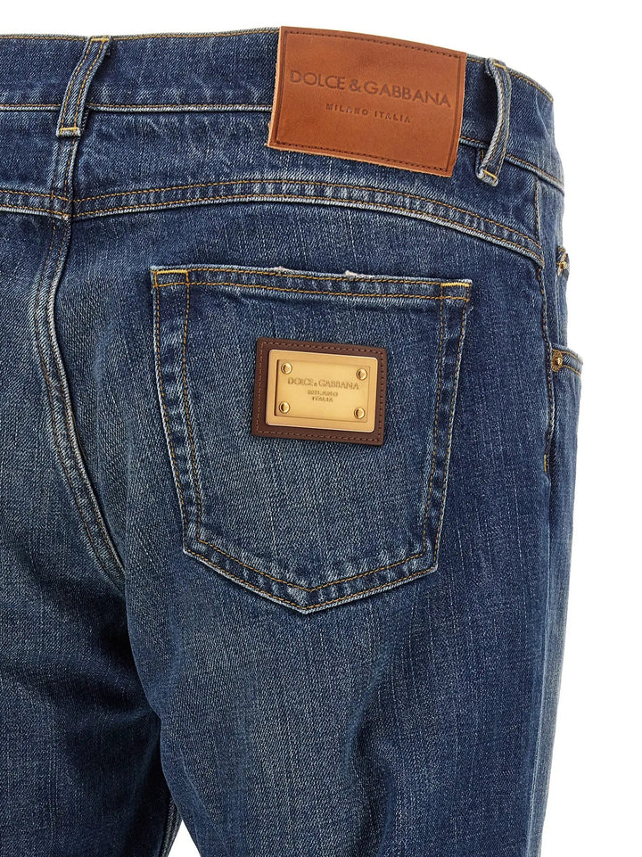 Dolce &amp; Gabbana Sample Sale | Dolce &amp; Gabbana Blue Cotton Straight-Leg Jeans - | Designer outlet