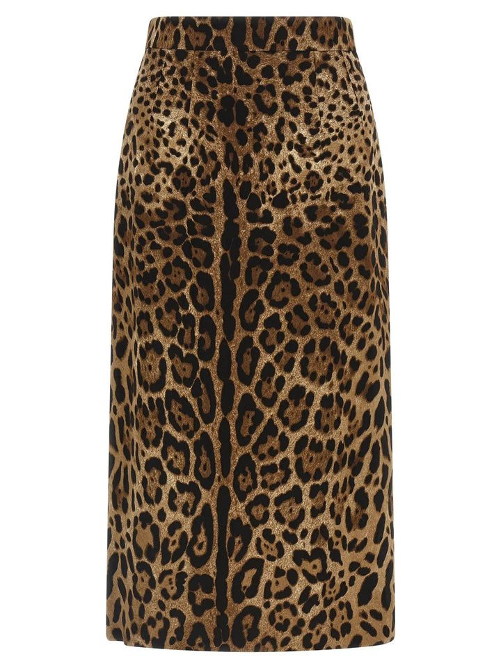 Dolce &amp; Gabbana Sample Sale | Dolce &amp; Gabbana Brown Viscose Midi Skirt - | Designer outlet