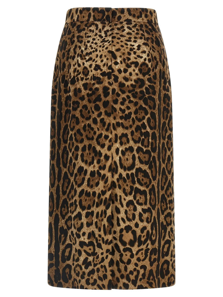 Dolce &amp; Gabbana Sample Sale | Dolce &amp; Gabbana Brown Viscose Midi Skirt - | Designer outlet