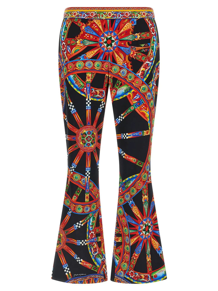 Dolce &amp; Gabbana Sample Sale | Dolce &amp; Gabbana Multicolor Silk Flared Pants - | Designer outlet