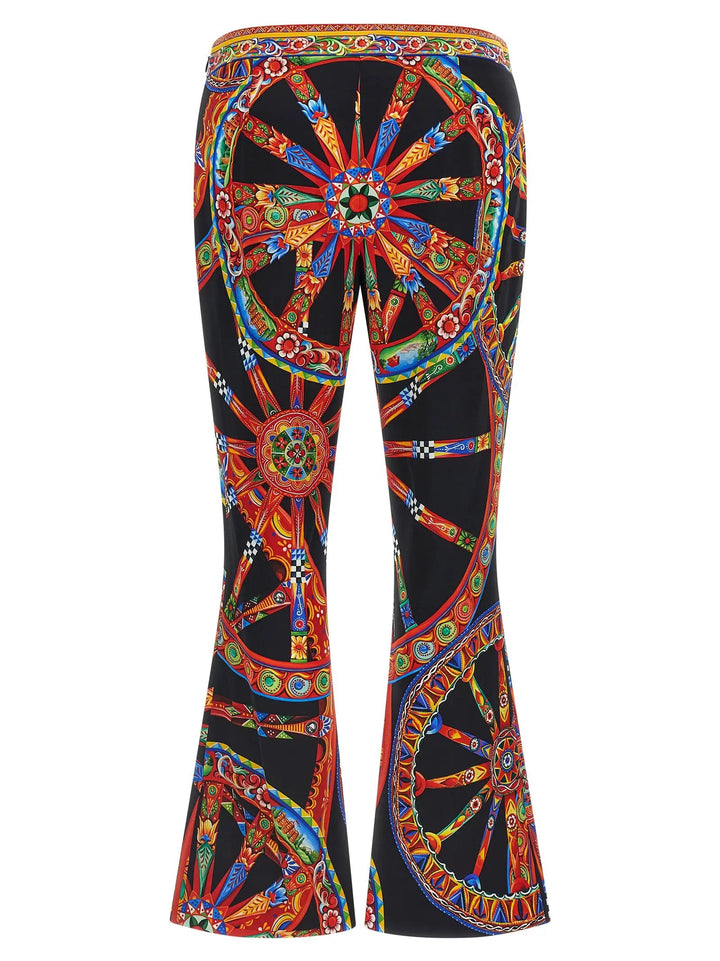 Dolce &amp; Gabbana Sample Sale | Dolce &amp; Gabbana Multicolor Silk Flared Pants - | Designer outlet