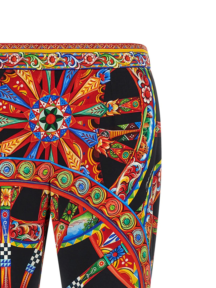 Dolce &amp; Gabbana Sample Sale | Dolce &amp; Gabbana Multicolor Silk Flared Pants - | Designer outlet