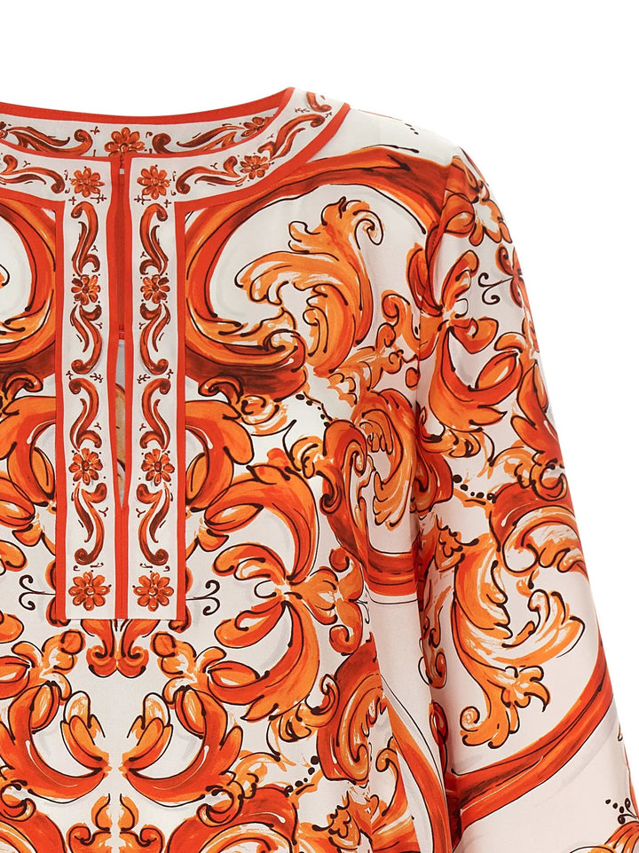 Dolce &amp; Gabbana Sample Sale | Dolce &amp; Gabbana Orange Silk Short Dress - | Designer outlet