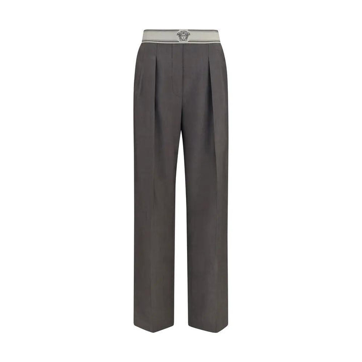 Versace Gray Wool Oves Aries Pants