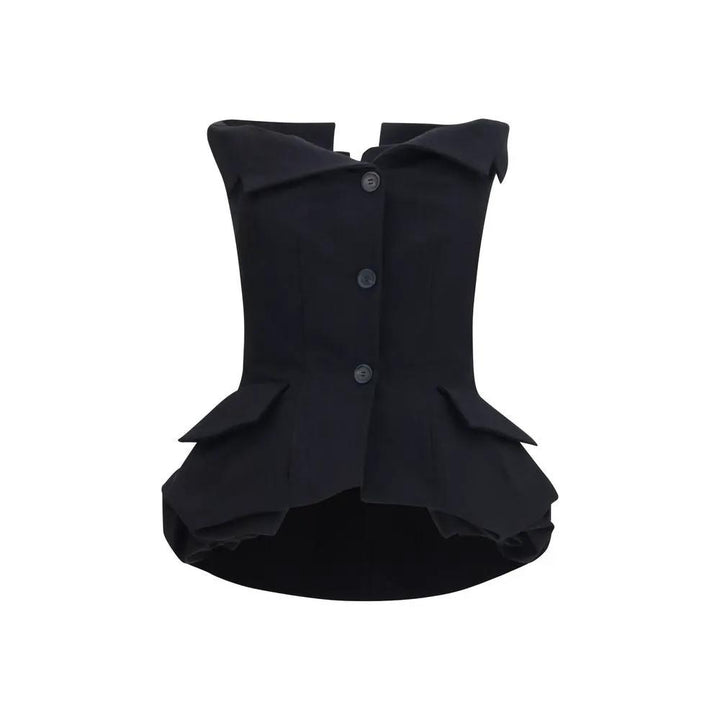 Magda Butrym Black Silk Waistcoat
