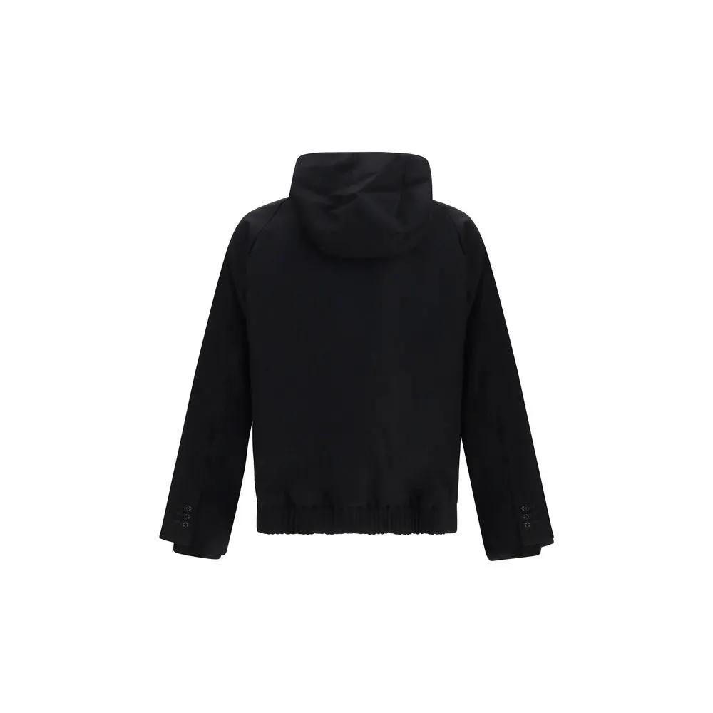 Sacai Black Wool Oves Aries Full-Length Jacket