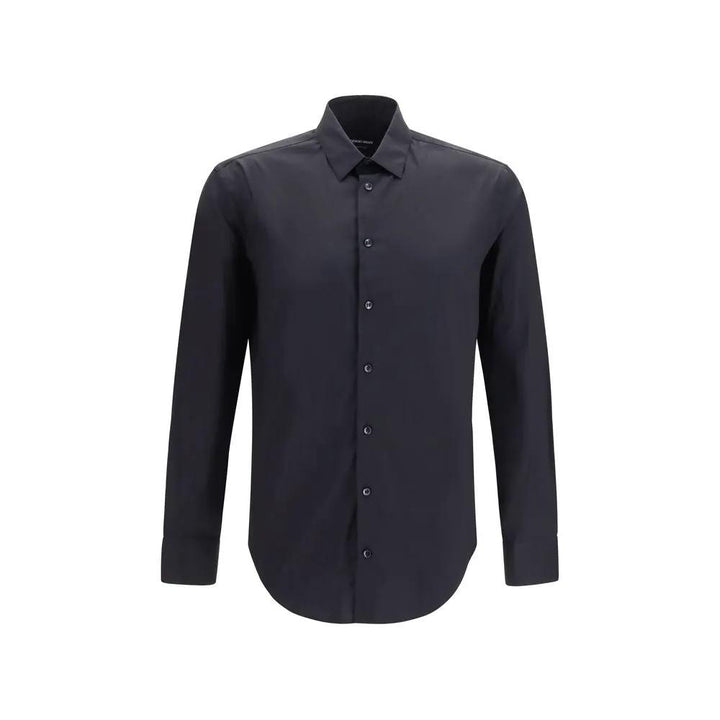 Giorgio Armani Black Cotton Dress Shirt