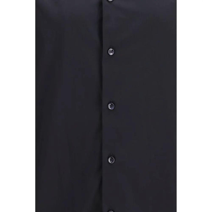 Giorgio Armani Black Cotton Dress Shirt