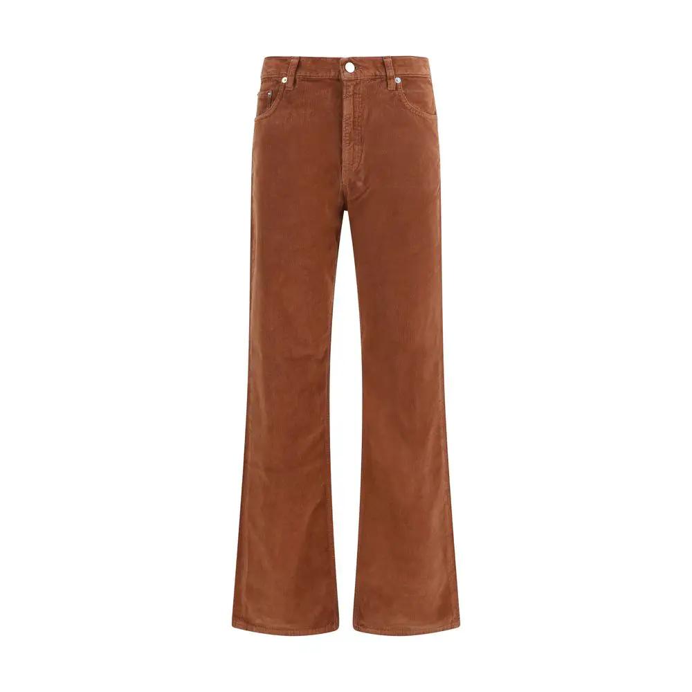 Haikure Brown Cotton Casual Pants