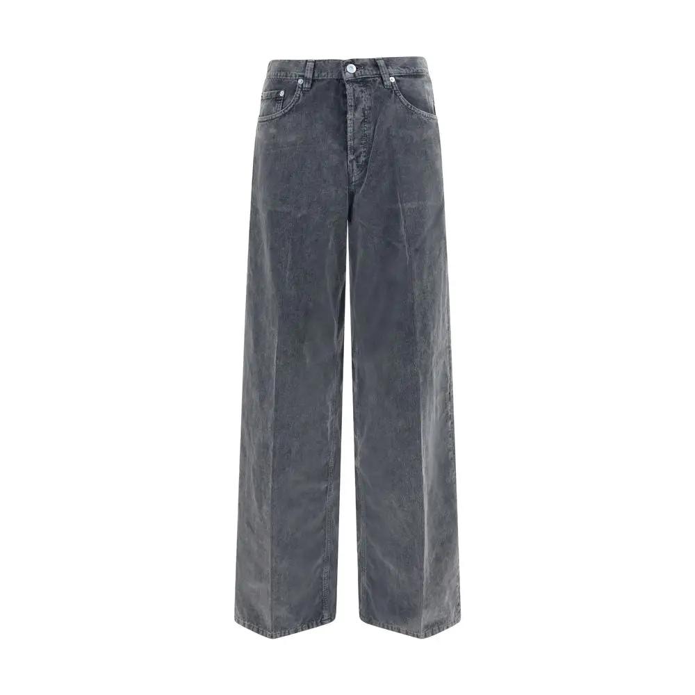 Haikure Gray Cotton Casual Pants