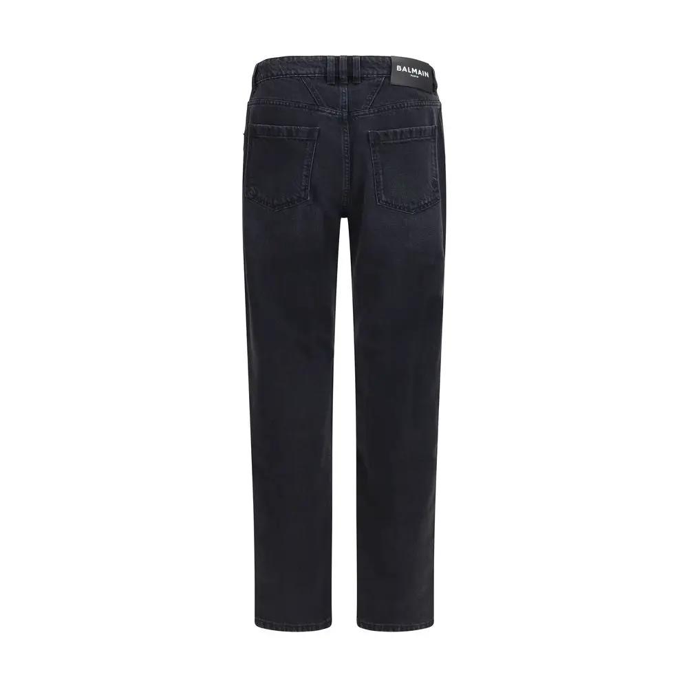 Balmain Sample Sale | Balmain Black Cotton Straight-Leg Jeans - | Designer outlet
