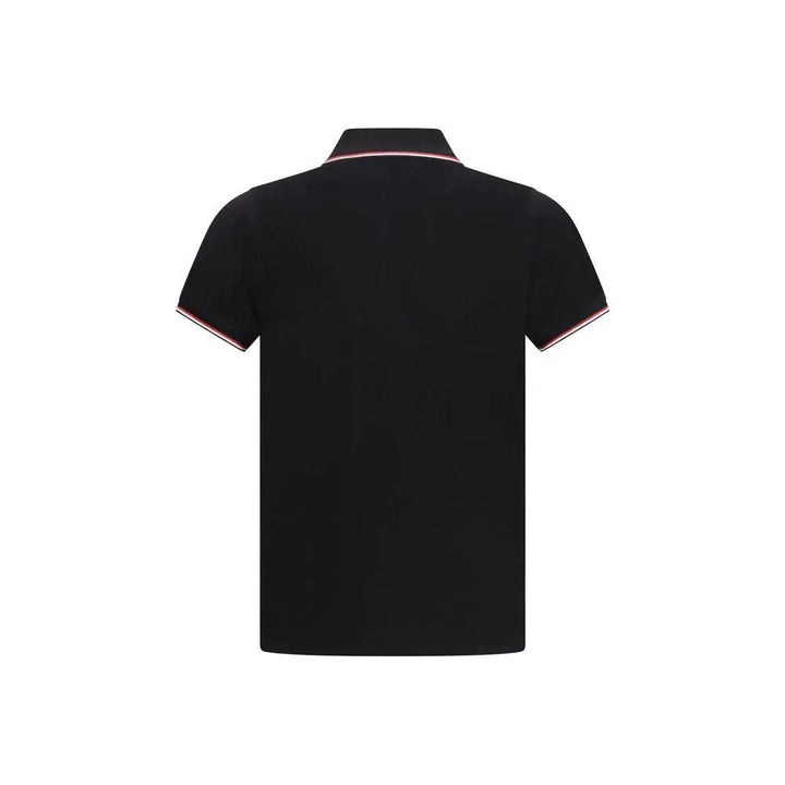 Moncler Black Cotton Polo Shirt