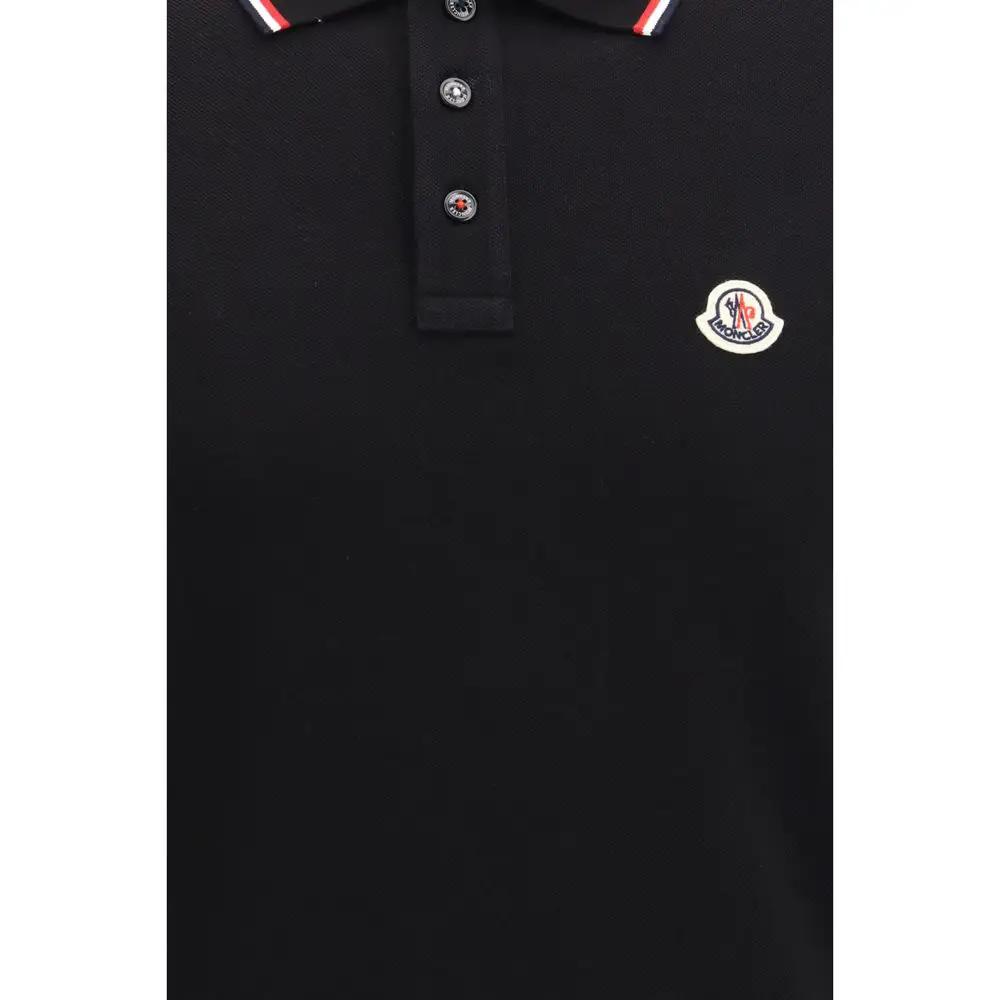 Moncler Black Cotton Polo Shirt