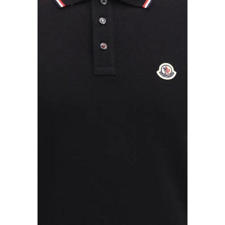 Moncler Black Cotton Polo Shirt