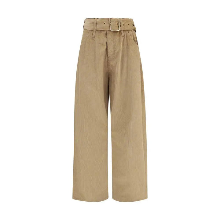 Darkpark Beige Cotton Casual Pants