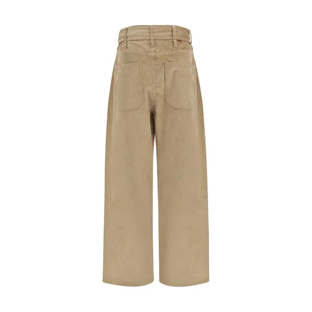 Darkpark Beige Cotton Casual Pants