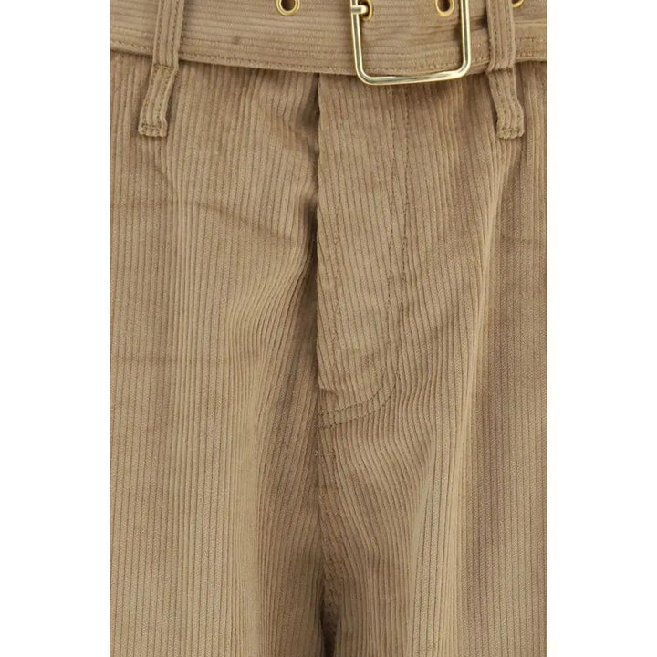 Darkpark Beige Cotton Casual Pants