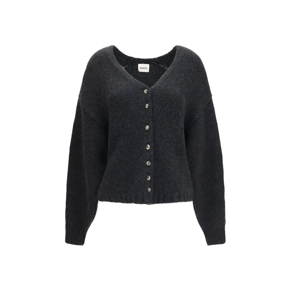 Khaite Gray Cashmere Cardigan