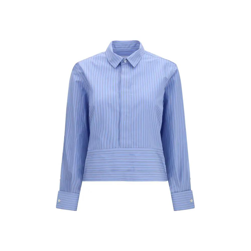 Sacai Blue Cotton Pattern Shirt
