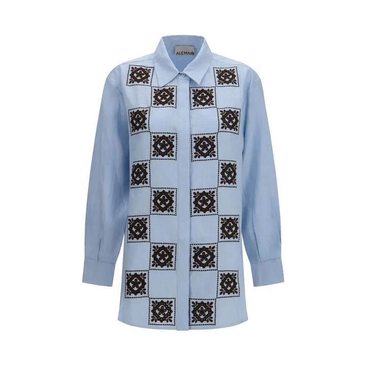 Alemais Blue Linen Pattern Shirt