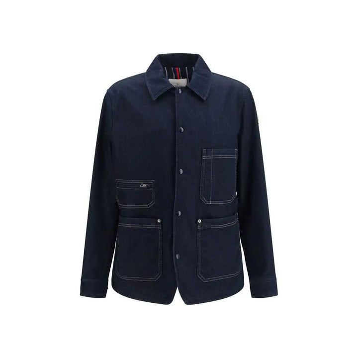Moncler Sample Sale | Moncler Blue Cotton Denim Jacket - | Designer outlet