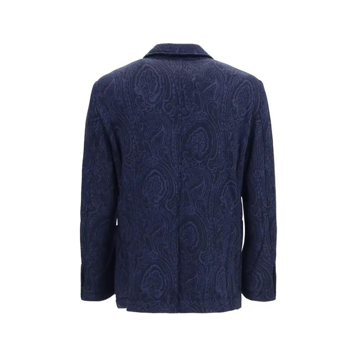Etro Sample Sale | Etro Blue Wool Oves Aries Jacket - | Designer outlet