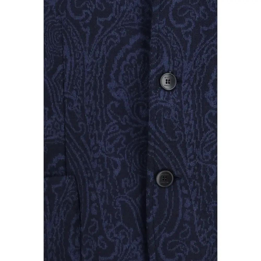 Etro Sample Sale | Etro Blue Wool Oves Aries Jacket - | Designer outlet