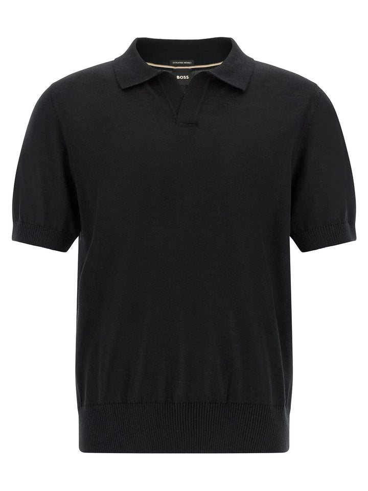 Hugo Boss Sample Sale | Hugo Boss Black Virgin Wool Polo Shirt - | Designer outlet