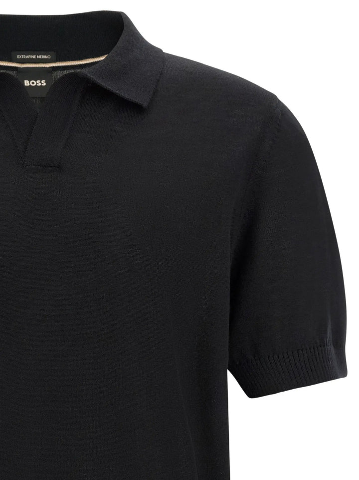 Hugo Boss Sample Sale | Hugo Boss Black Virgin Wool Polo Shirt - | Designer outlet