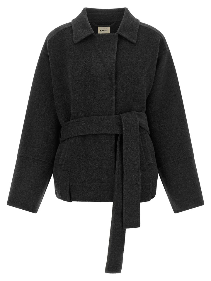 Khaite Sample Sale | Khaite Gray Wool Full-Length Jacket - | Designer outlet