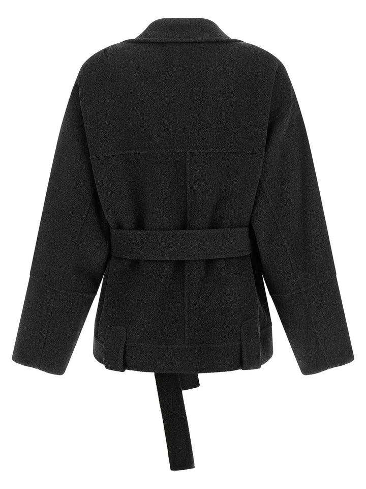 Khaite Sample Sale | Khaite Gray Wool Full-Length Jacket - | Designer outlet