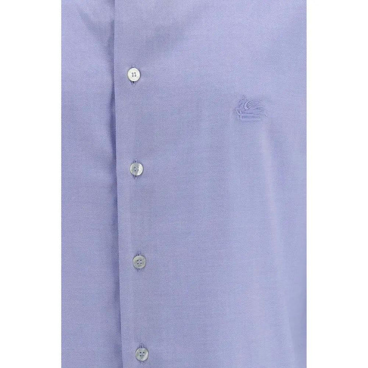 Etro Blue Cotton Dress Shirt