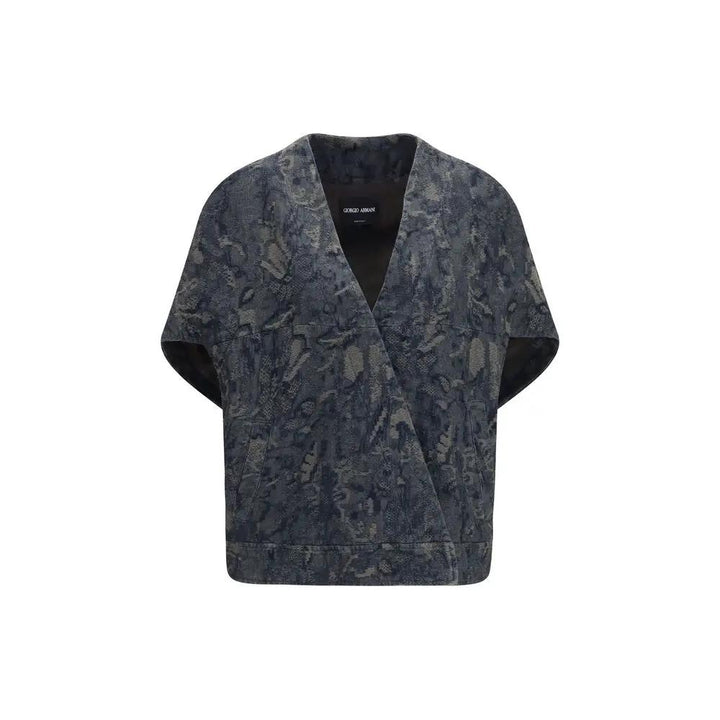 Giorgio Armani Blue Cotton Denim Jacket